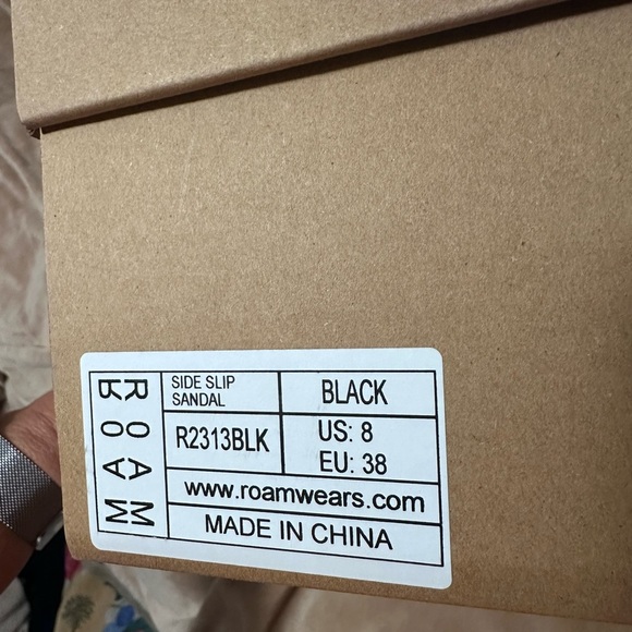 Roam Black Side Slip Sandals 8 Goth Lagen Vibe - Picture 4 of 4